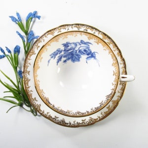 Vintage Aynsley Teacup, Blue Flowers, Teacup Collectors, Gift for Her image 4