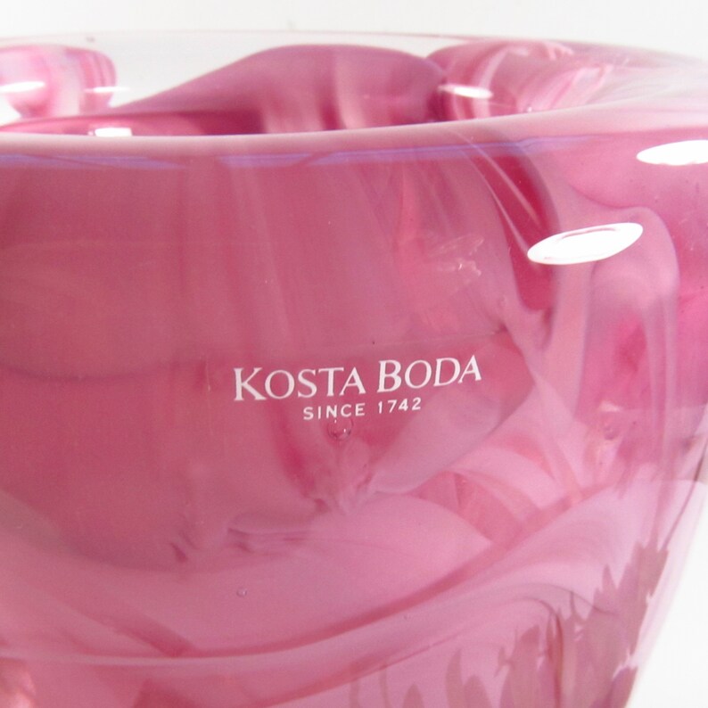 Vintage Pink Kosta Boda Vase, Atoll Swedish Design, Anna Ehrner Designer image 2