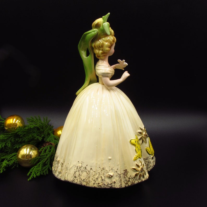 Vintage Sweet Sixteen Josef Originals Girl Figurine, He Loves Me, Yellow Dress, Made in Japan image 7