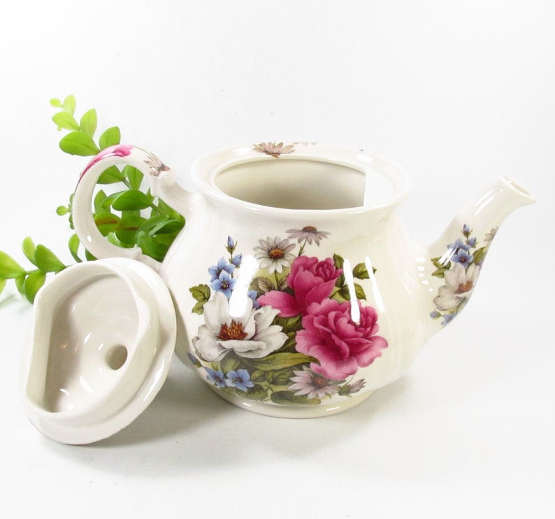 Vintage Sadler Pink Floral Teapot, Made in England image 5