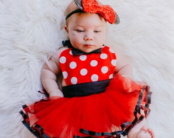 Costume bébé Minnie Mouse - Tenue MinnieMouse pour bébé - Couleur