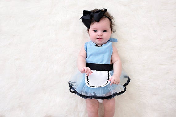 Alice in Wonderland Baby Costume, Baby Alice in Wonderland Dress Up,  Newborn Photo Prop, Baby Shower Gift, Baby Girl Cake Smash Outfit 