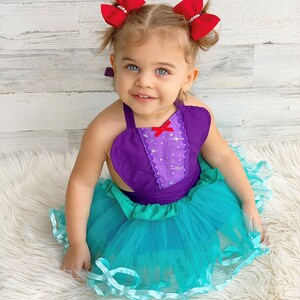 Ariel costume toddler girl, baby princess costume, infant photo prop, baby girl Halloween costume, Mermaid costume image 2