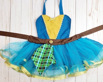 Baby Merida costume Apron, Merida baby outfit,  Merida apron for cake smash, baby princess outfit, infant photoshoot outfit
