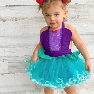Ariel costume toddler girl, baby princess costume, infant photo prop, baby girl Halloween costume, Mermaid costume image 1