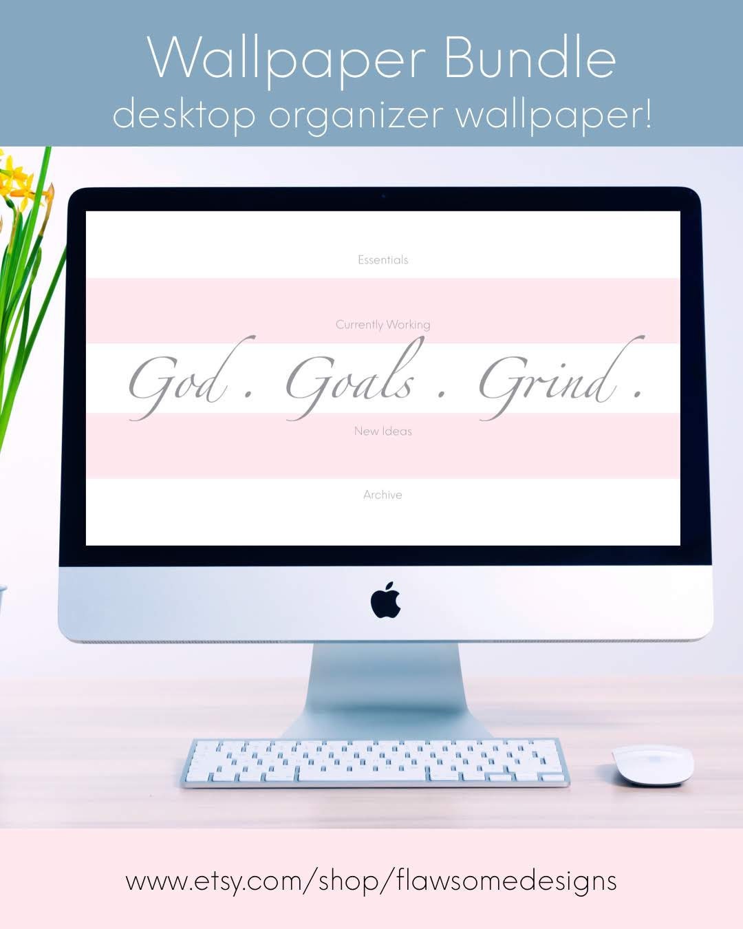 Desktop Wallpaper Bundle of 2! Sleek & Chick / Office Workspace ...