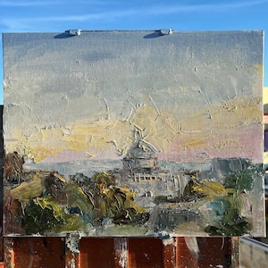 Sunrise in Old San Juan, Oil painting, Puerto Rico Artwork, San Juan souvenir