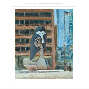 Picasso en Daley Plaza, Chicago - Impresión artística, pintura al óleo, paisaje urbano de Chicago, regalo, pintura urbana, recuerdo, Chicago, Giclée premium