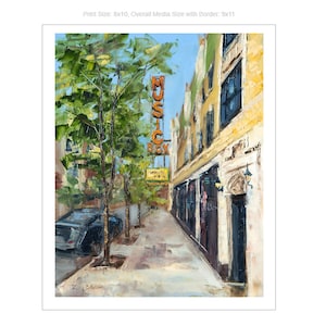 The Music Box Theatre - Fine Art PRINT, Oil Painting, Chicago cityscape, Gift, City Painting, souvenir, Chicago Wall Décor,  Travel Artwork,