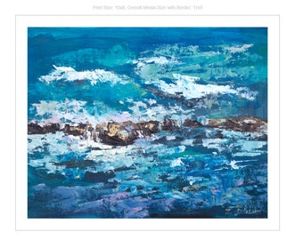 Ocean breeze, Skyline, Gift, Puerto Rico, ocean Painting, souvenir, San Juan,  Premium Giclee  Fine Art PRINT