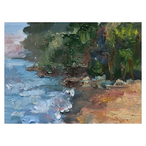 Tarde tranquila - Impresión artística, pintura al óleo, el lago, regalo, pintura urbana, recuerdo, Chicago