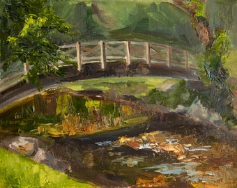 Reflection- Fine Art PRINT, Oil Painting, Cedarburg, Gift, waterfall, souvenir, Nature  Premium Giclee