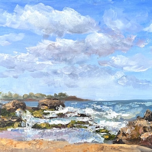 Condado Vanderbilt Hotel beach, Oil painting, Puerto Rico Artwork, San Juan souvenir