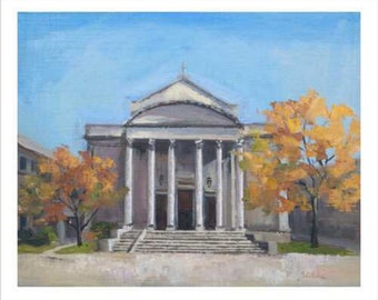St Ignatius Church - Art PRINT, Oil Painting, Rogers Park, Gift,  City Painting, souvenir, Chicago gift Premium Giclee