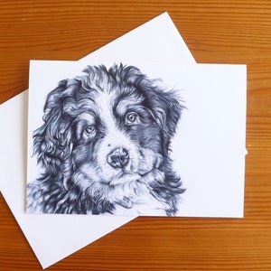 Berner Sennenhund Karte - Personalisierung Optional, Schweizer Sennenhund Geburtstagskarte, Welpe Karte, Haustier Portrait Karte, Hundeadoption