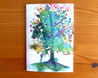 Tree Watercolour Greeting Cards – A6 – Colourful Tree Birthday Card, Abstract Thank You Card, Botanical Cards, Spring Tree Set of Cards