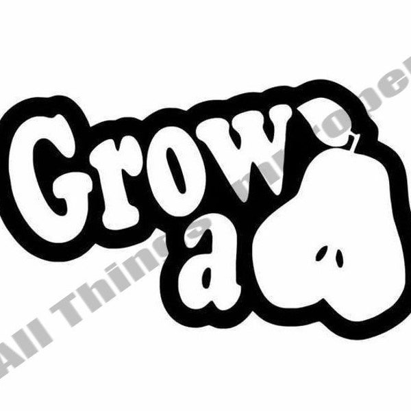 A hand-drawn illustration on Etsy featuring a bold, artistic take on the phrase 'grow a pair,' with vibrant colors and creative design.