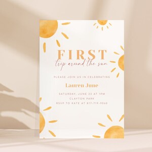 DIY Invitation First Trip Around the Sun First Birthday