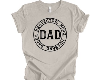 Father's Day Gift | Husband. Daddy. Protector. Hero | Funny Shirt Men - Husband TShirt - Dad Gift - Wife to Husband Gift | Gift for dad