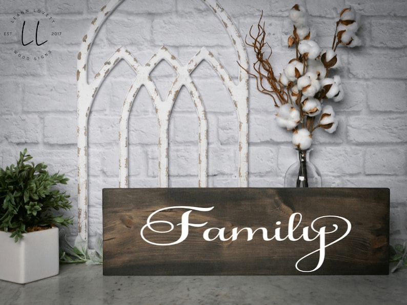 Sign that says family Family sign wood Family sign rustic Farmhouse sign Signs for the home Rustic home decor Wall art