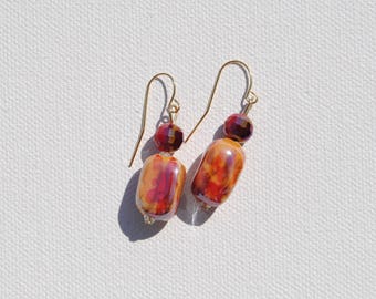 Pendientes de colgante de piedra de coral