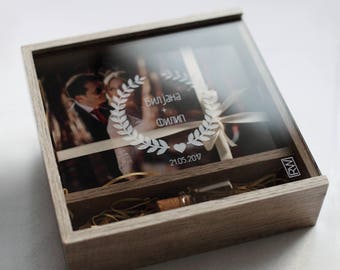 USB & Print Box, 5X7' wedding box, wooden photo box, Unique client presentation, wedding photo packaging