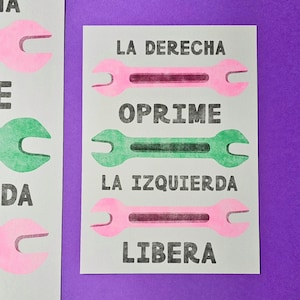 La Derecha Oprime La Izquierda Libera Left Wing Risogragh プリント