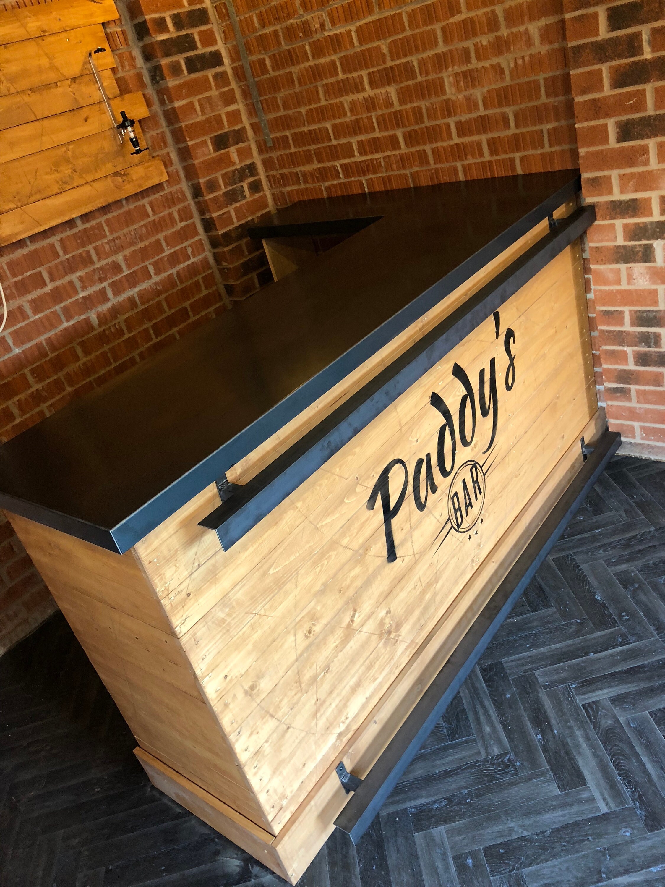 Steel Top Home Bar and Wall Mounted Back Bar Commercial Bar. | Etsy