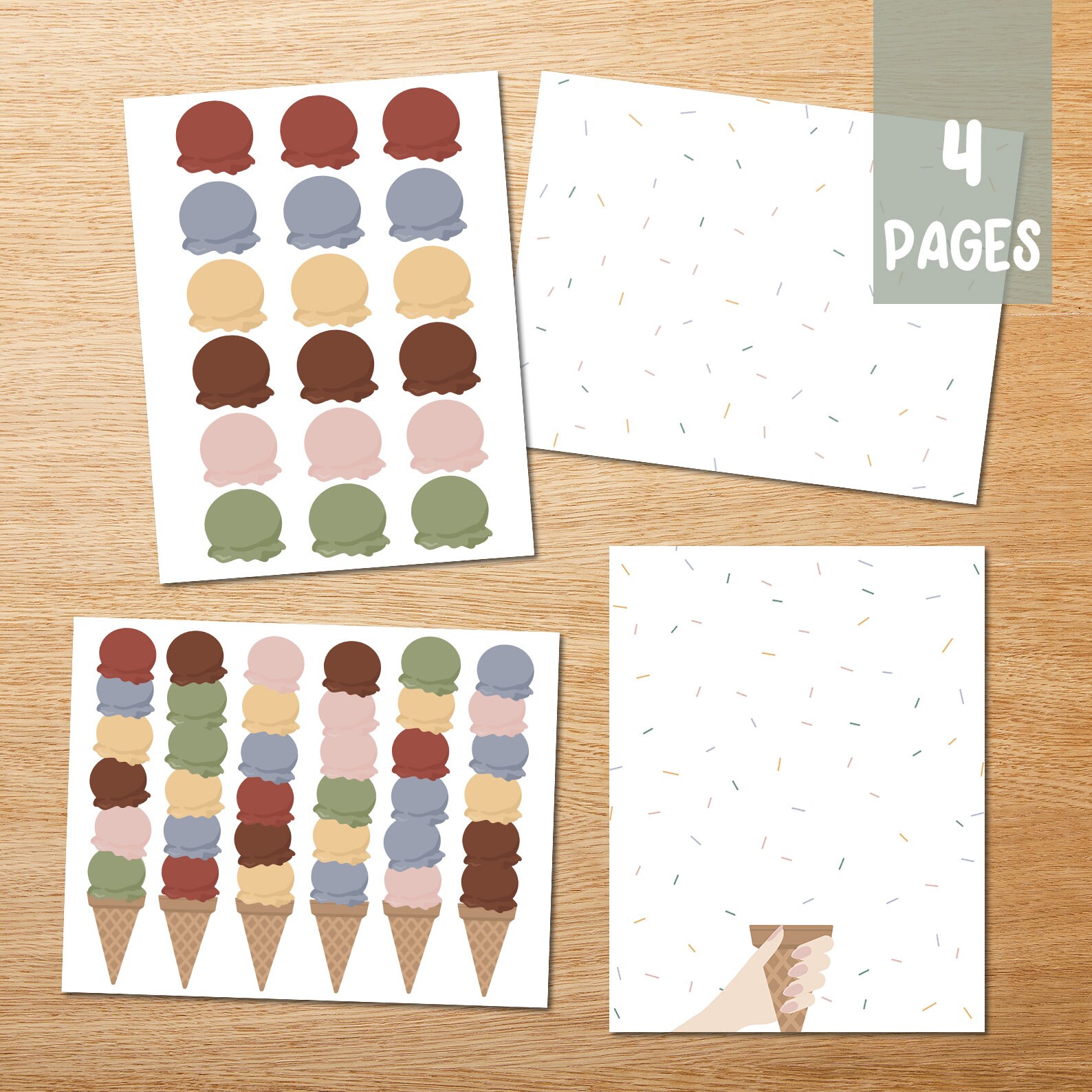 Color Match Stack Icecream Stack Color Matching | Printable Download | Homeschool - Etsy