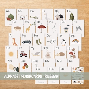 Russian Alphabet Flash Cards for Toddlers Printable Download | Etsy