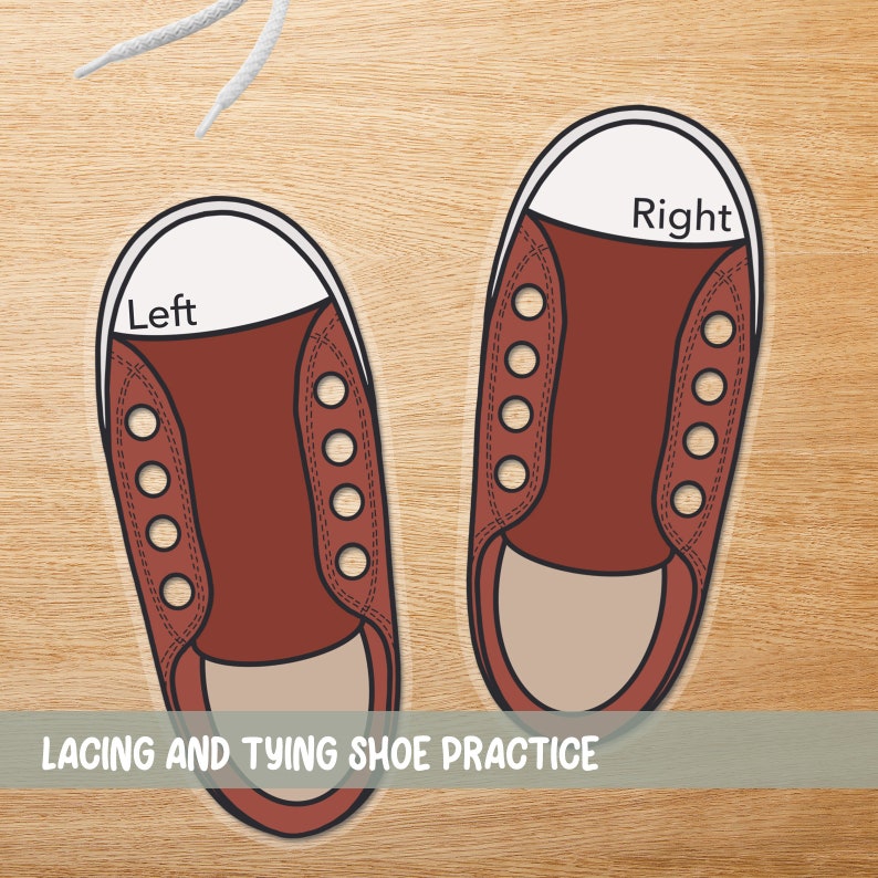 Lacing and Tying Shoe Practice Printable Download - Etsy