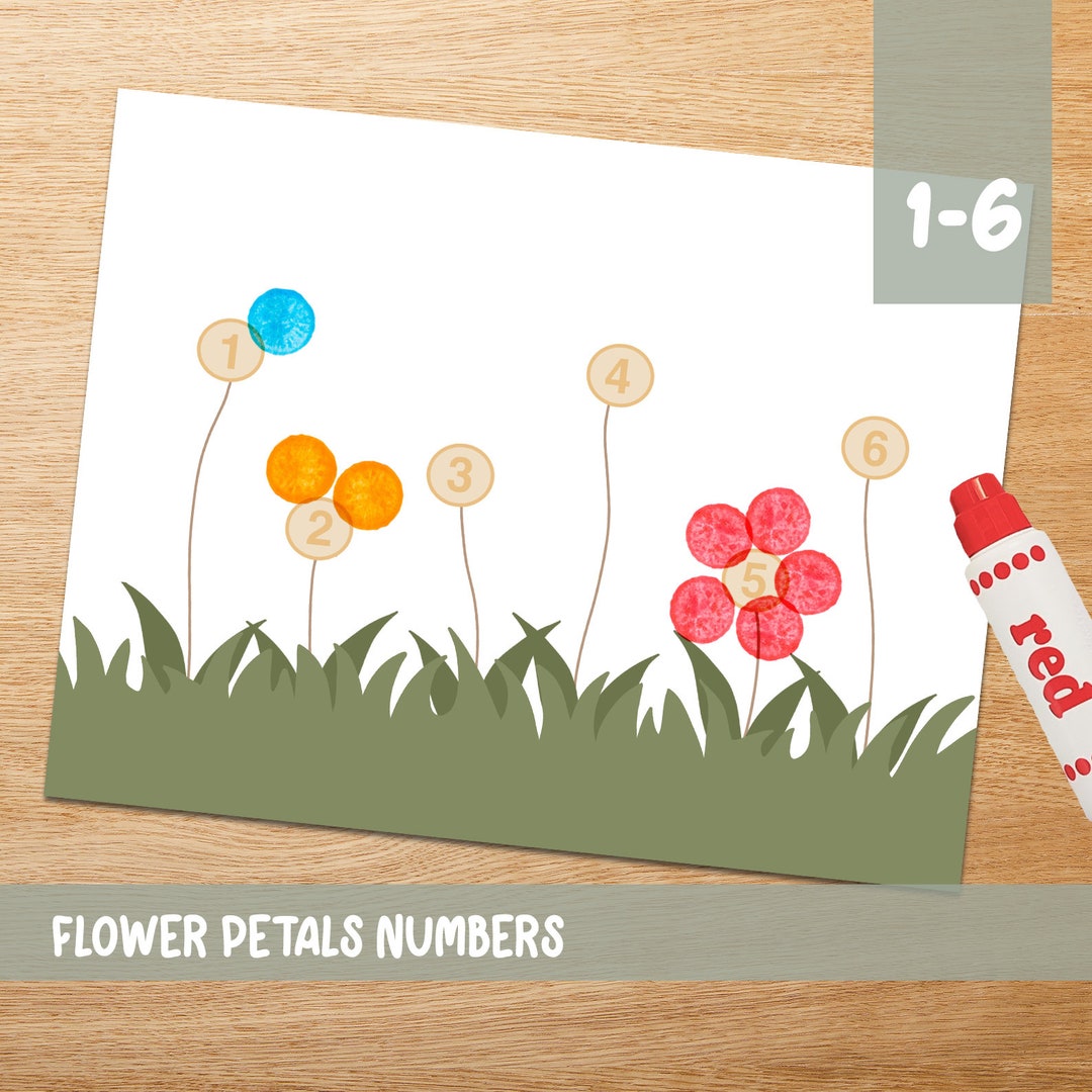 Flower Petal Number Activity Printable Download Etsy