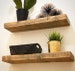 Rustic Floating Shelves Handcrafted Using Solid Wood | 21.5cm Depth x 4cm Thickness | Chunky Wall shelf | Rustic Kitchen Shelves 