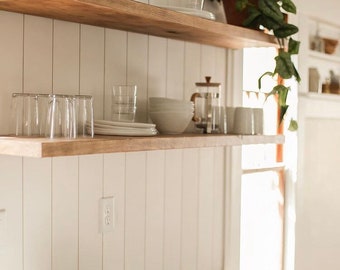 Rustic Floating Shelves Handcrafted Using Solid Wood | 21.5cm Depth x 4cm Thickness | Chunky Wall shelf | Rustic Kitchen Shelves