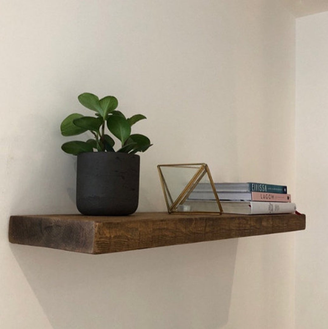 Handcrafted Shelf Rustic Floating Shelves Handcrafted Using Sustainable Solid Wood 14.5cm ...