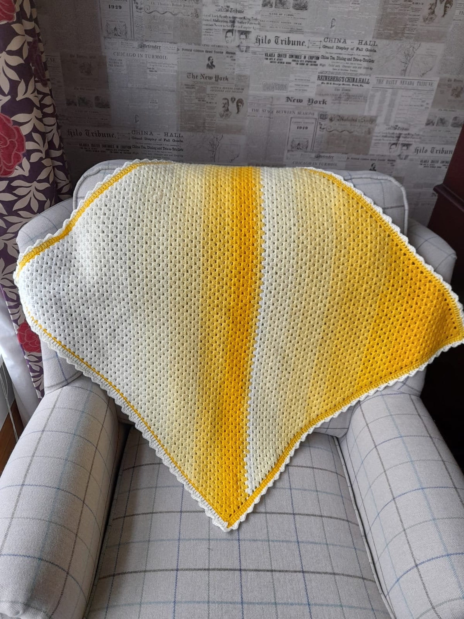 Yellow Ombre Crochet Blanket. Handmade Blanket. Baby Gift. Lap - Etsy