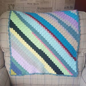 Handmade Crochet Striped Blanket