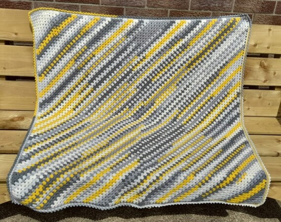 Yellow and grey blanket sale