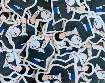 BTS Jin / Seokjin Holding Rj Inspired Weather / Scratch Proof Vinyl Sticker