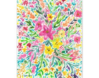 Flower Explosion Gallery Wrapped Canvas Print, Floral Fine Art Print, Canvas Art Print, Flower Art