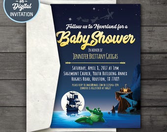 Address The Envelope Sign For Peter Pan Baby Shower Neverland Etsy