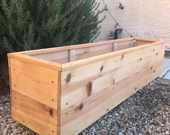 Handcrafted Cedar Garden Box – 48&quot;x12&quot;x12&quot; – Modern Design with Custom Options