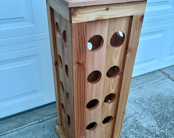 Handgemaakte verticale plantenbak van western red cedar