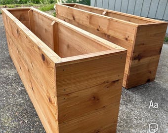 Large Cedar Garden Box Kit – 60x12.5x20 Raised Planter for Vegetables, Herbs & Flowers