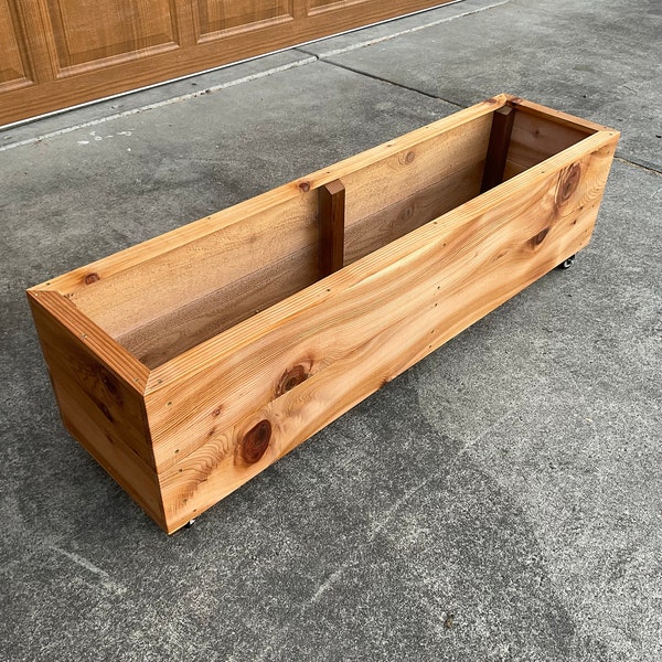 Wanderer's Cedar Garden Box on Casters (Wheels)