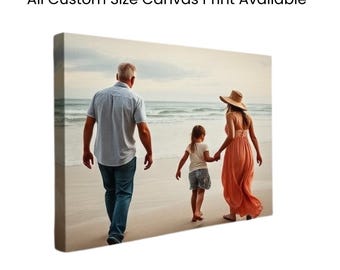 Custom Photo Canvas Print: Personalized Wall Art, Hand-Stretched Framed Print, A gift for Mom