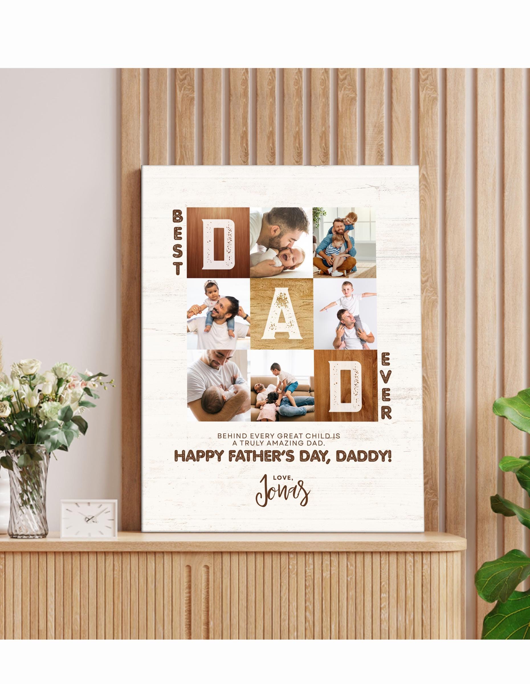 Dad - Six Photo Father's Day Collage - Your Custom Photos Printed on Canvas, Handmade Gifts For Dad, Father's Day present, Birthday Gift