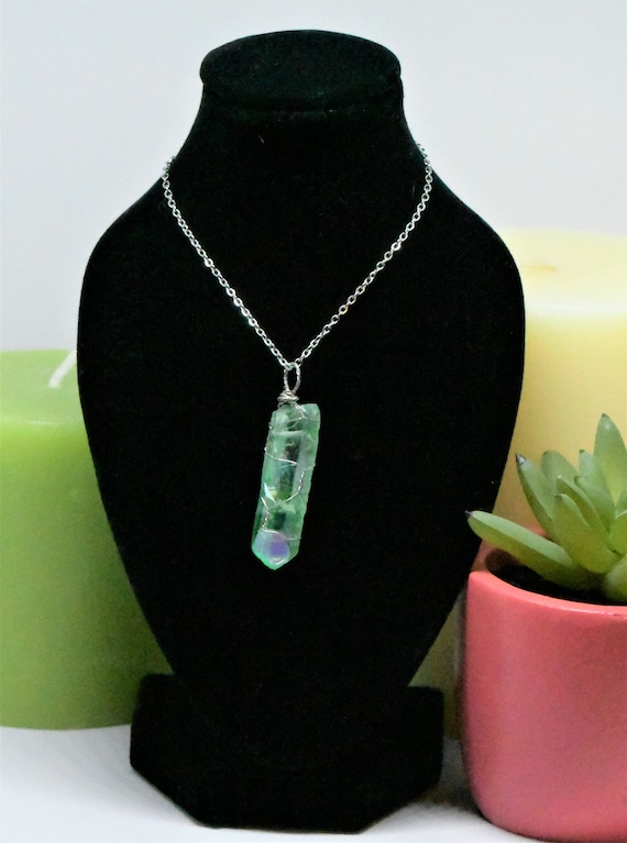 Sage Goddess Magnify Compassion Green Tourmaline & Clear Quartz Pendant