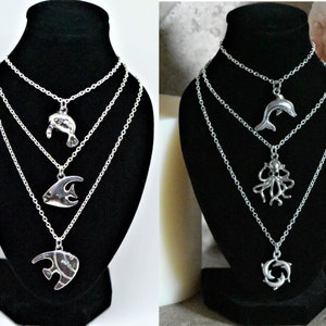 Ocean Animals Necklaces, Manatee, Octopus, Fish, Dolphin, Sea Jewelry, Sea Necklace, Gifts for Her, Girlfriend Gifts, BethanysCornerStore