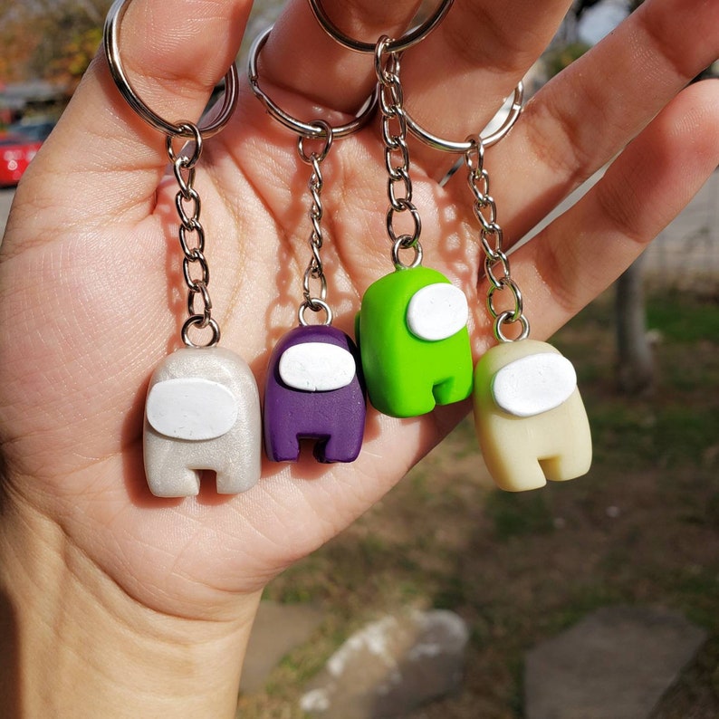 Among Us Polymer Clay Keychains Among Us Merch Gift for Him Etsy